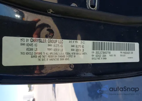 2011 Dodge Charger R/T z USA, uszkodzony, nr VIN 2B3CL5CT8BH527789